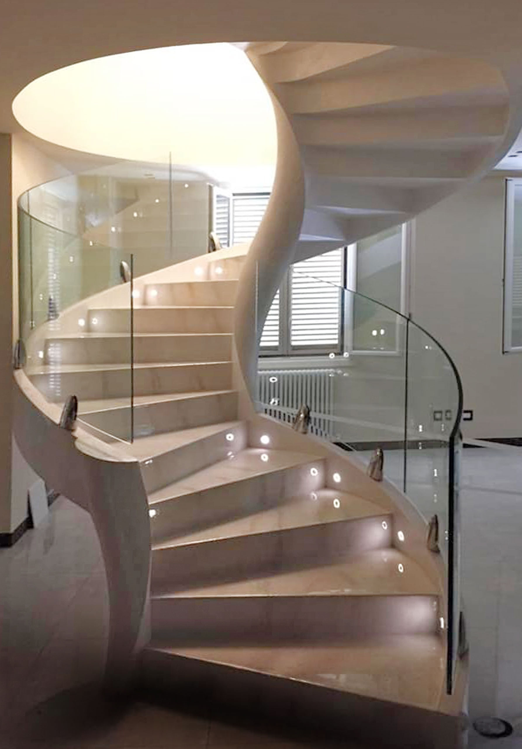 helical staircases railings