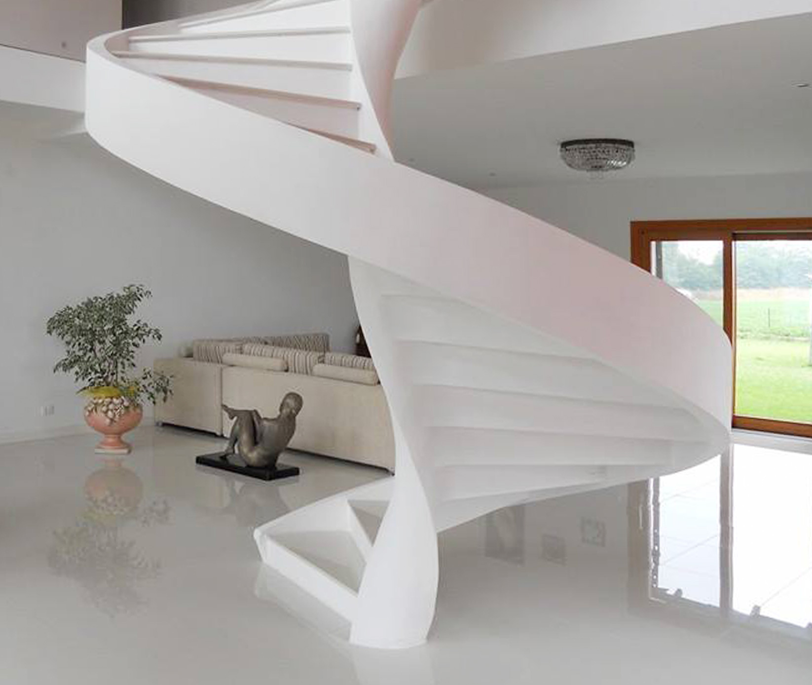 Handcrafted helical staircases
